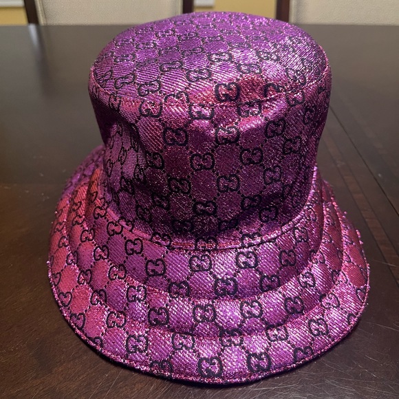 New Gucci GG Supreme Logo Floral Double Sided Bucket Hat - Picture 2 of 15